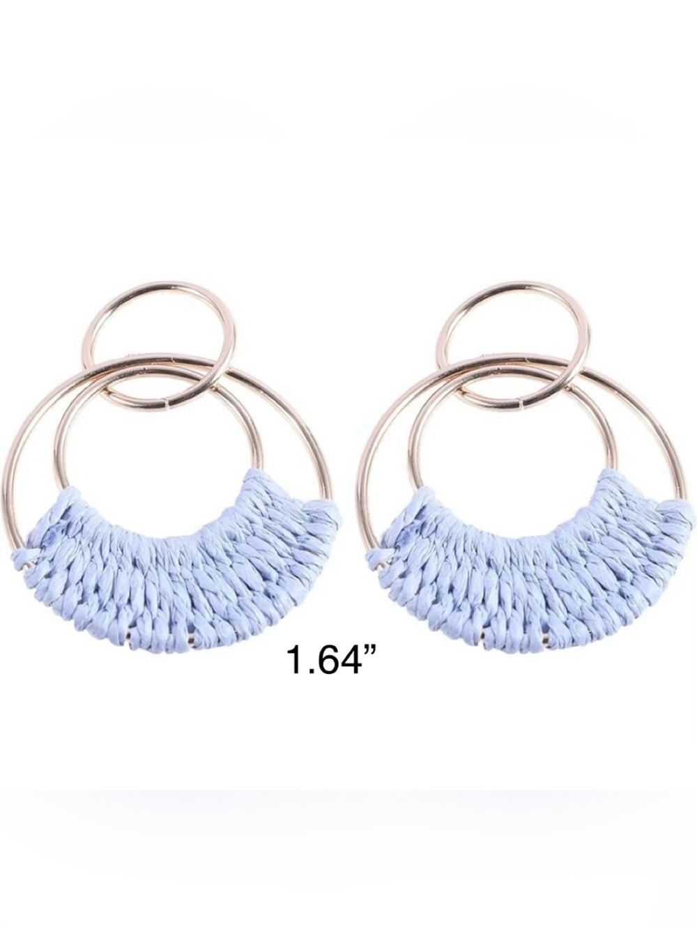 Blue Raffia Grass Knitted Dangle Earrings – NWT